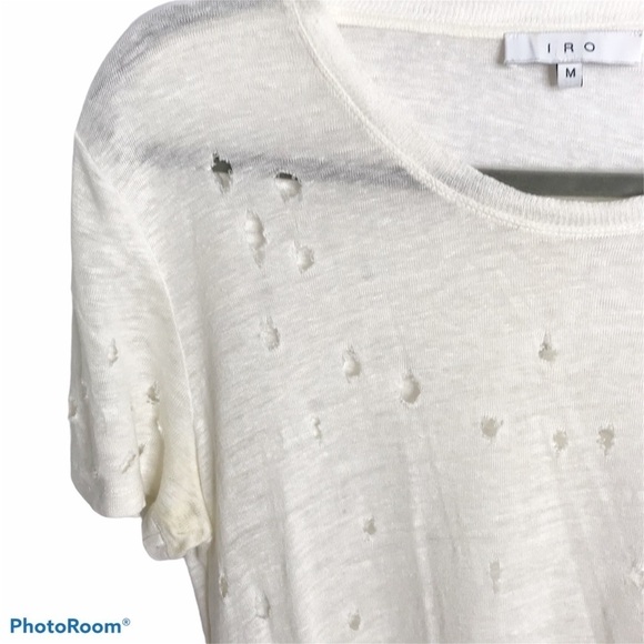 Iro Clay Distressed tee in Ecru white size M - Picture 7 of 10